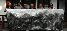 高清图：天津山水画艺委会为十二届全国美展献巨幅佳作