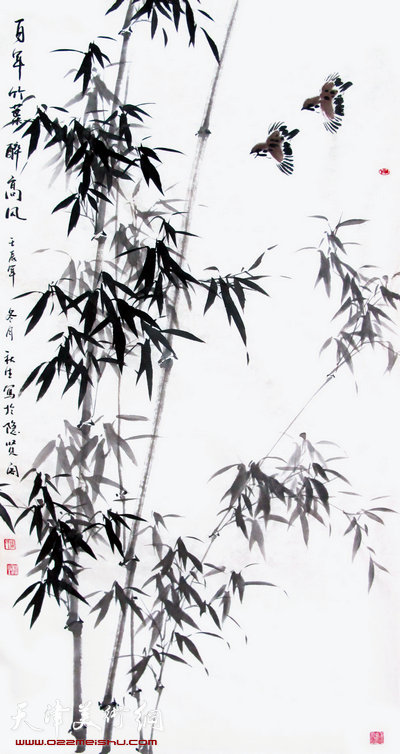 周秋生作品：百年竹叶