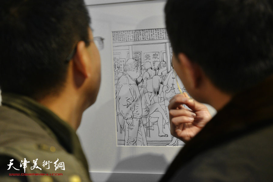 尚金凯“都市寻梦”城市艺术沙龙展在梅江国际艺术馆展出，图为画展现场。