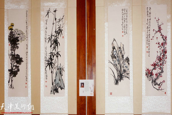图为“海上丝路传风韵”五彩贝中国画展展出的孟昭丽作品
