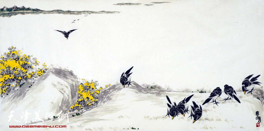 大漠之风-著名画家马明作品