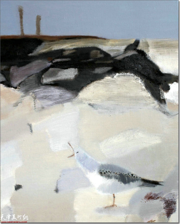 王雅林《滩涂3》40×50cm  布面油画